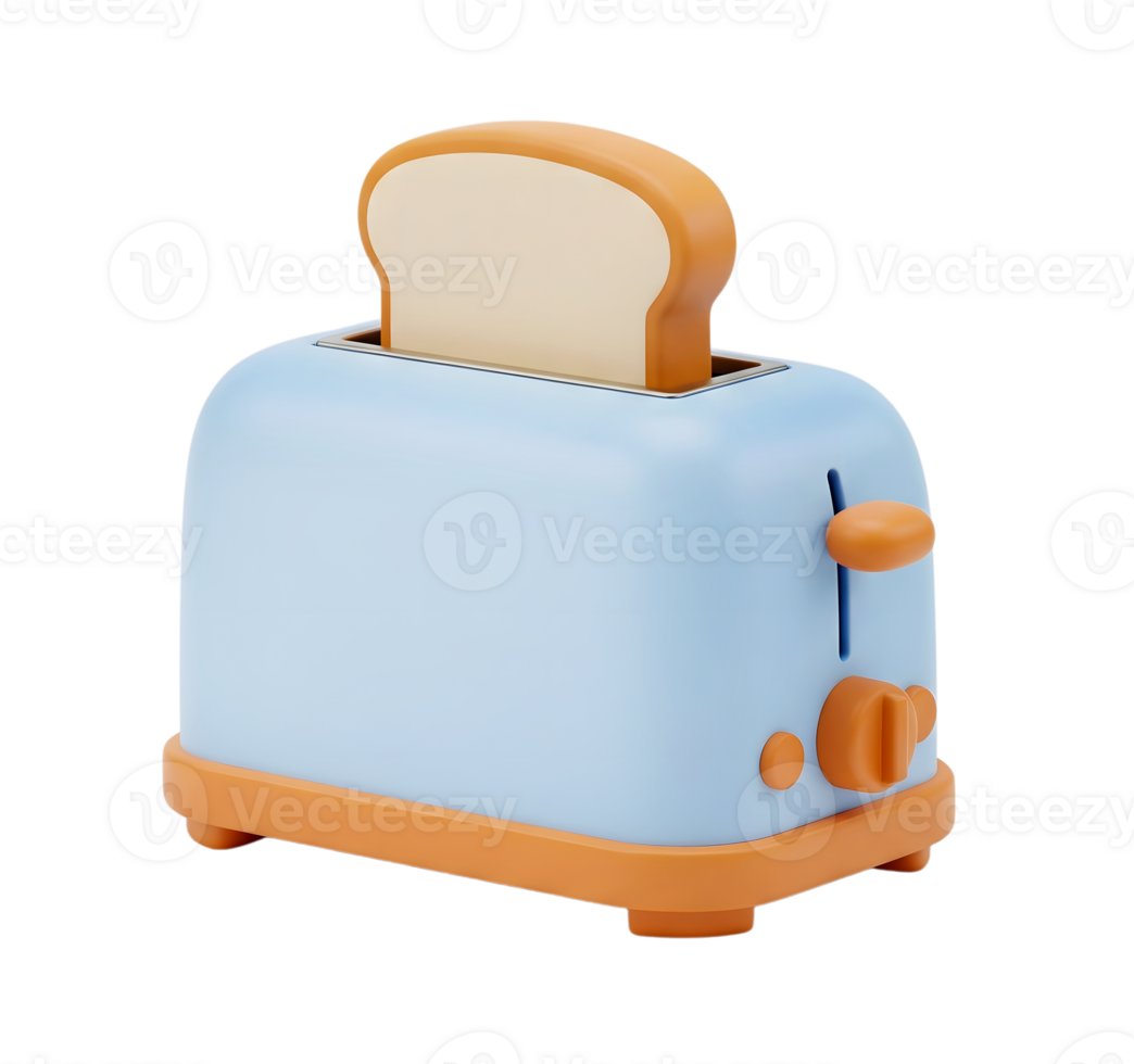 Toaster minimalist 3D rendering soft and smooth renderer png