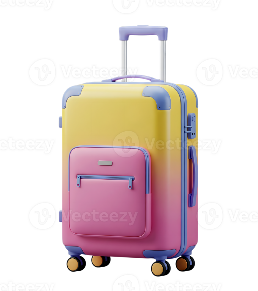 Travel suitcase minimalist 3D rendering smooth renderer png
