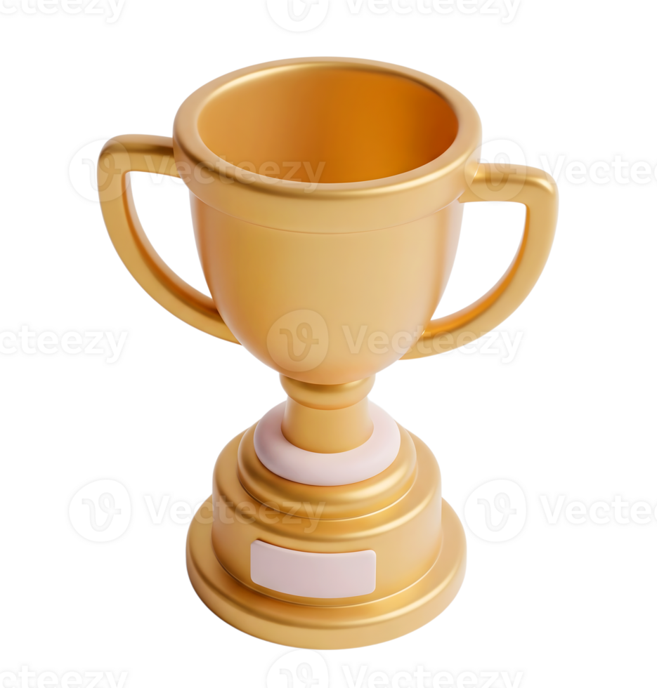 Trophy minimalist 3D rendering a soft and smooth renderer png