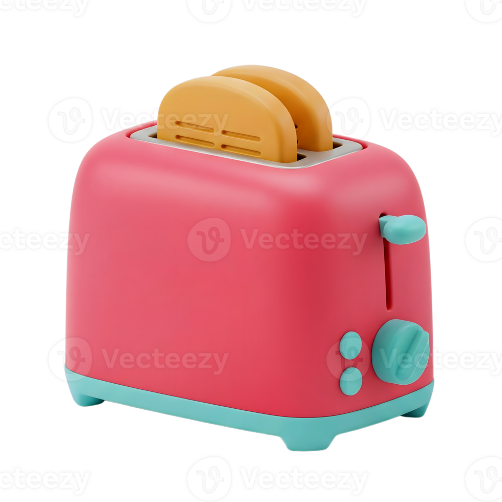 Toaster minimalist 3D rendering smooth renderer png