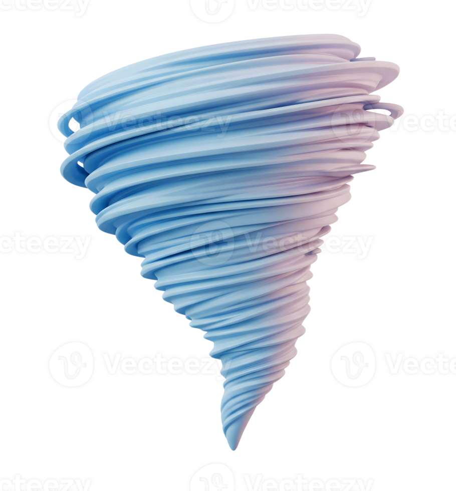 Tornado minimalist 3D rendering soft and smooth renderer png