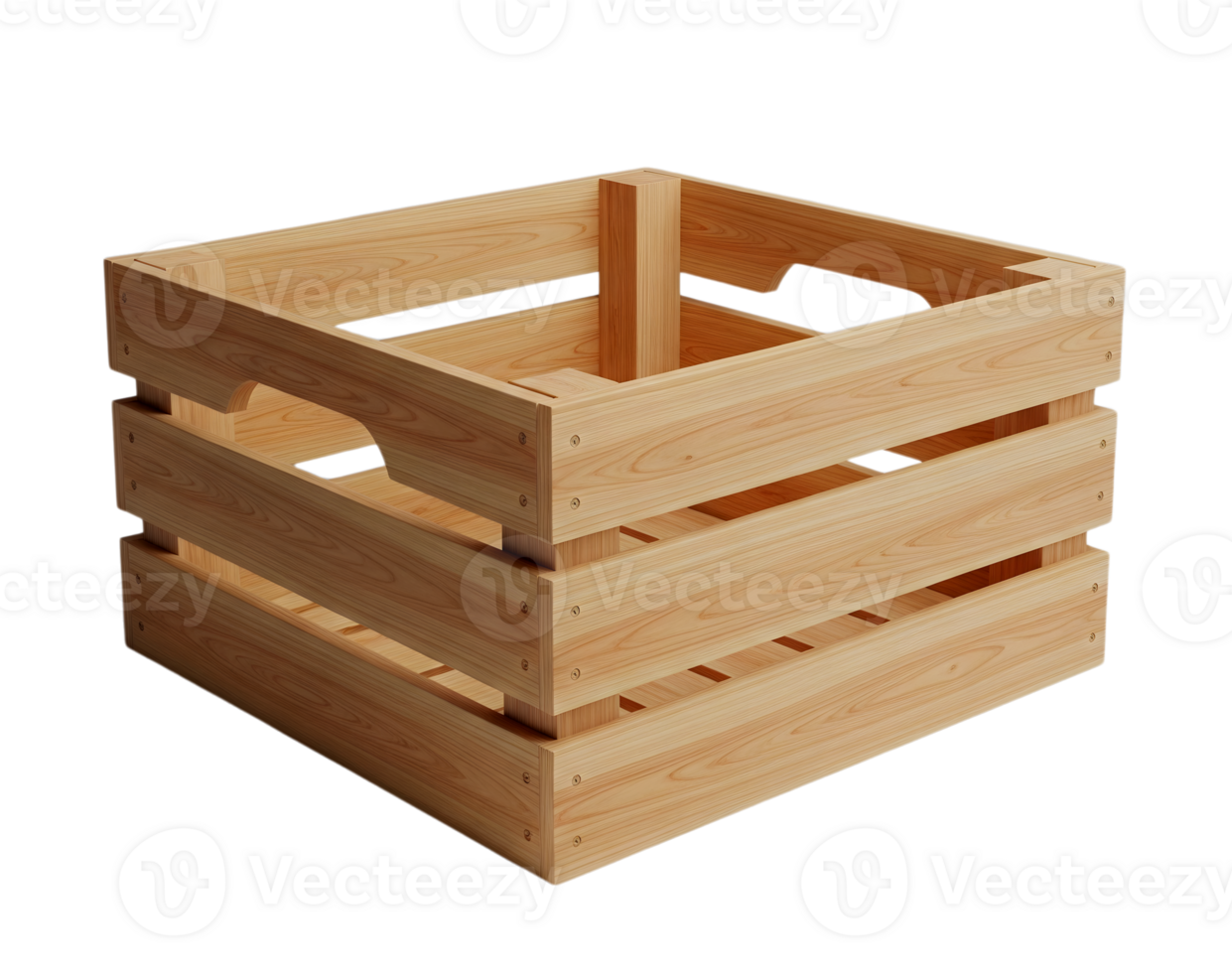 wooden crate minimalist 3D rendering a soft and smooth renderer png