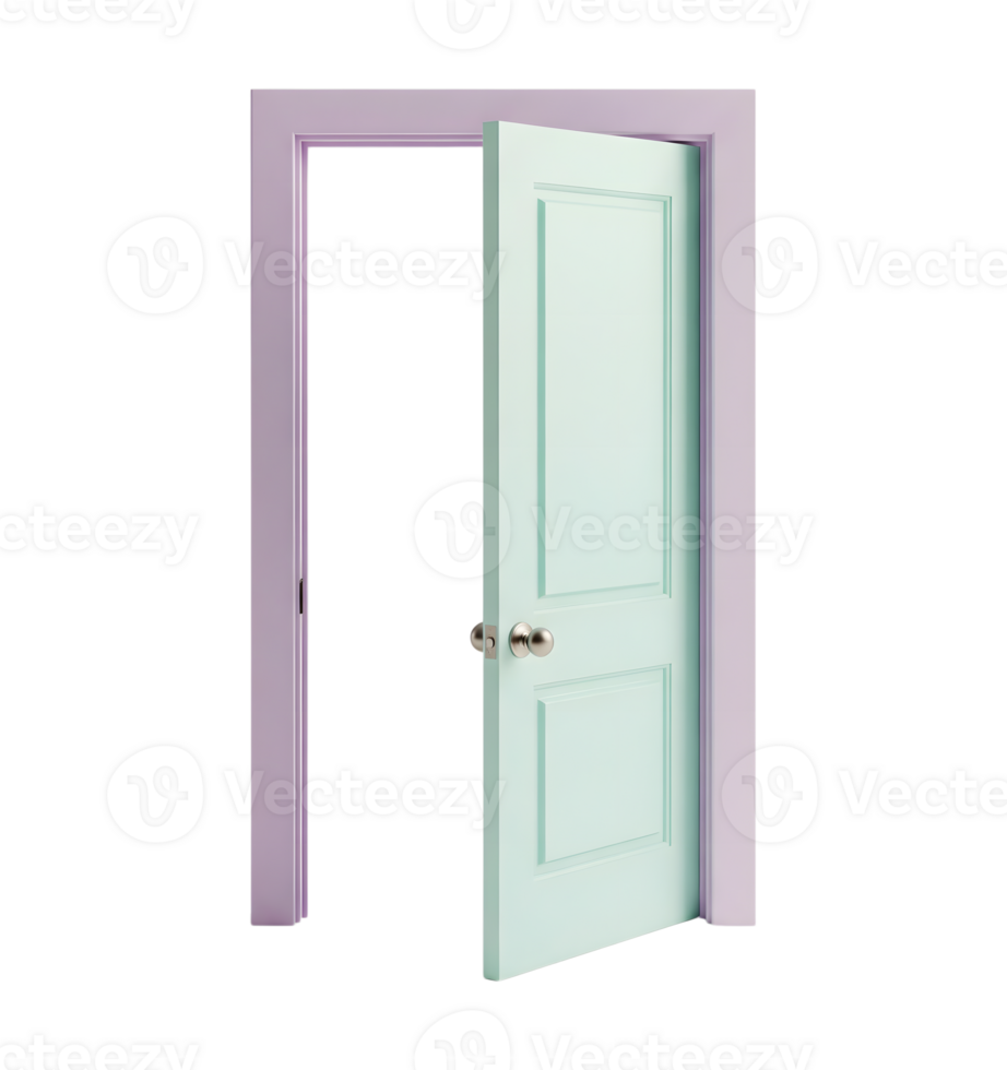 Open door minimalist 3D rendering in a soft and smooth renderer png