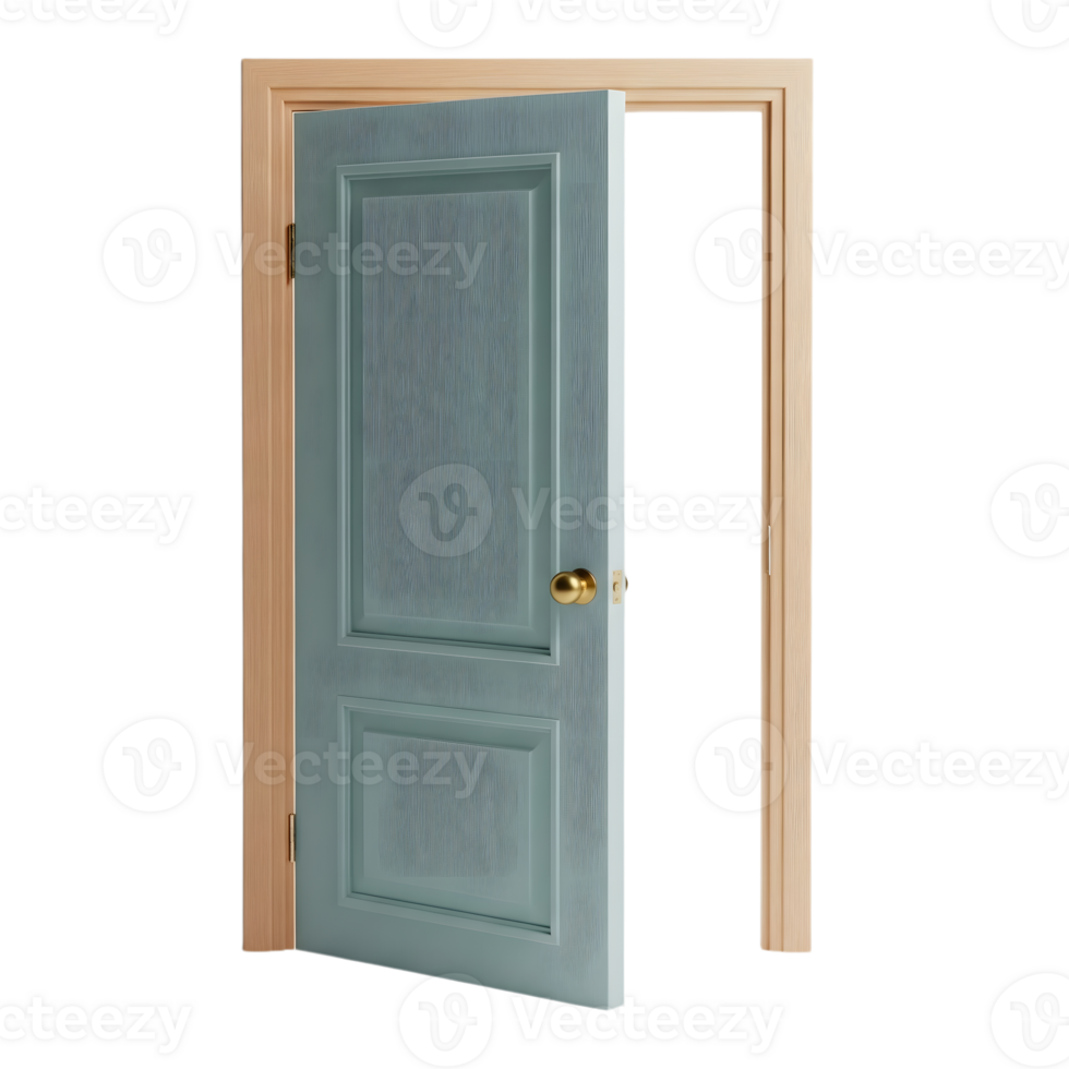 Open door minimalist 3D rendering in a soft smooth renderer png