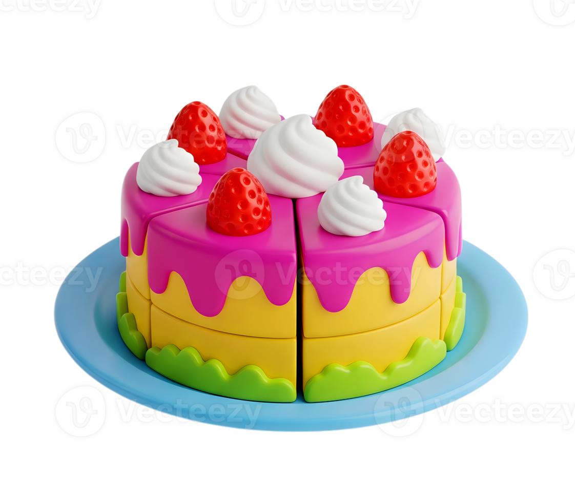 Colorful layer cake minimalist 3D rendering in a soft renderer png