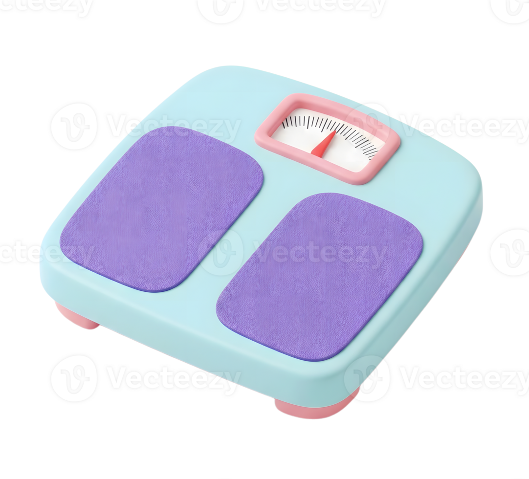 Body weight scale minimalist 3D rendering in soft and smooth renderer png