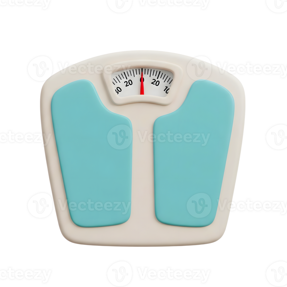 Body weight scale minimalist 3D rendering in a soft smooth renderer png