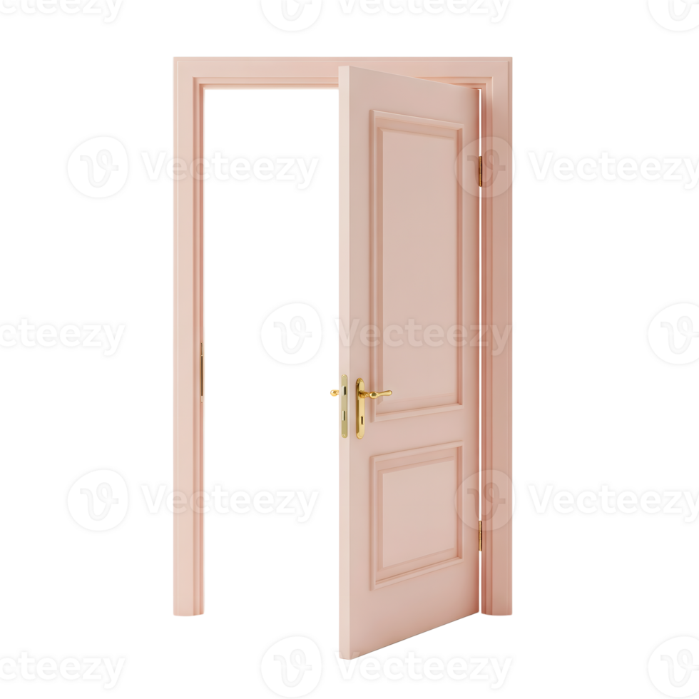 Open door minimalist 3D rendering soft and smooth renderer png