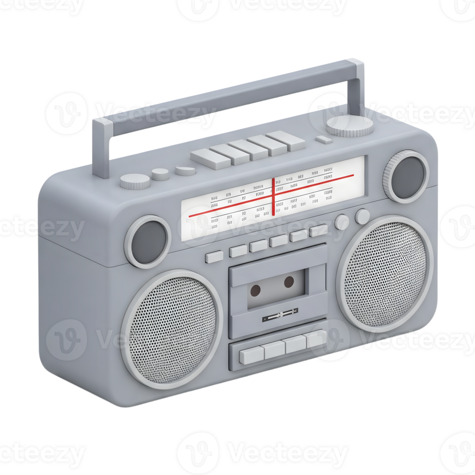 Boombox minimalist 3D rendering in soft and smooth renderer png