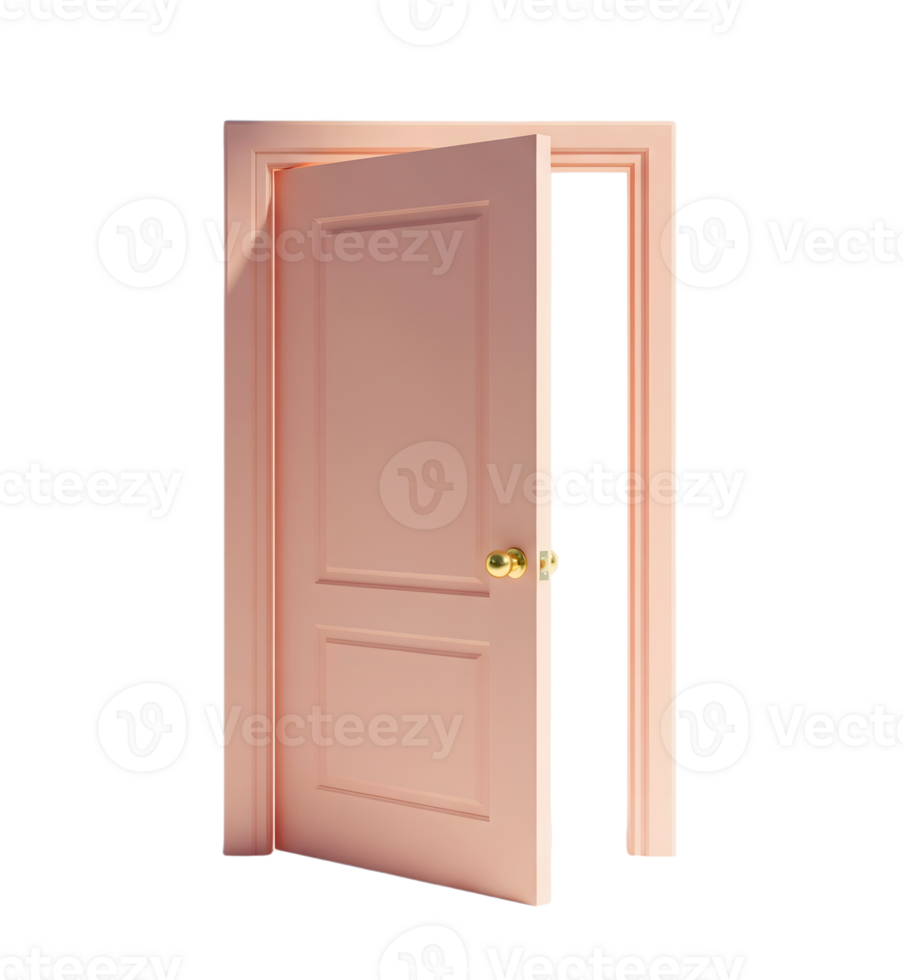 Open door minimalist 3D rendering in soft and smooth renderer png