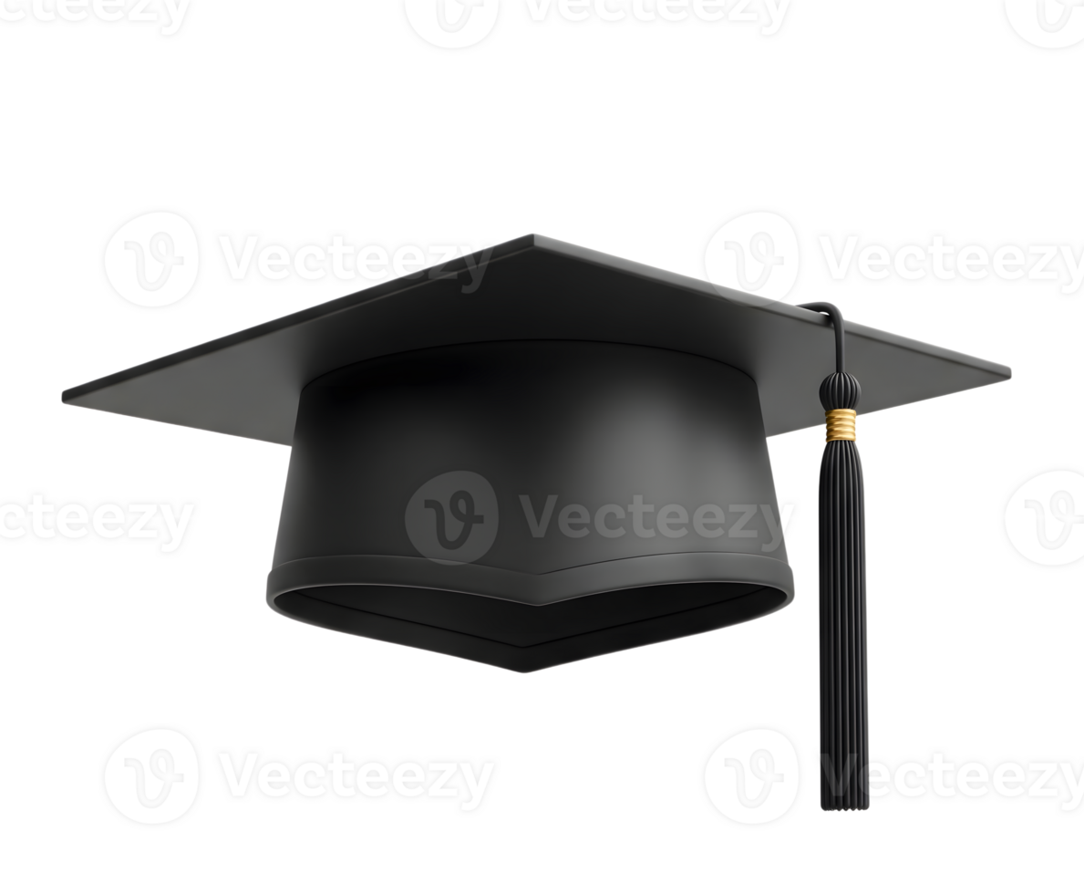 Graduation cap minimalist 3D rendering in a soft renderer png