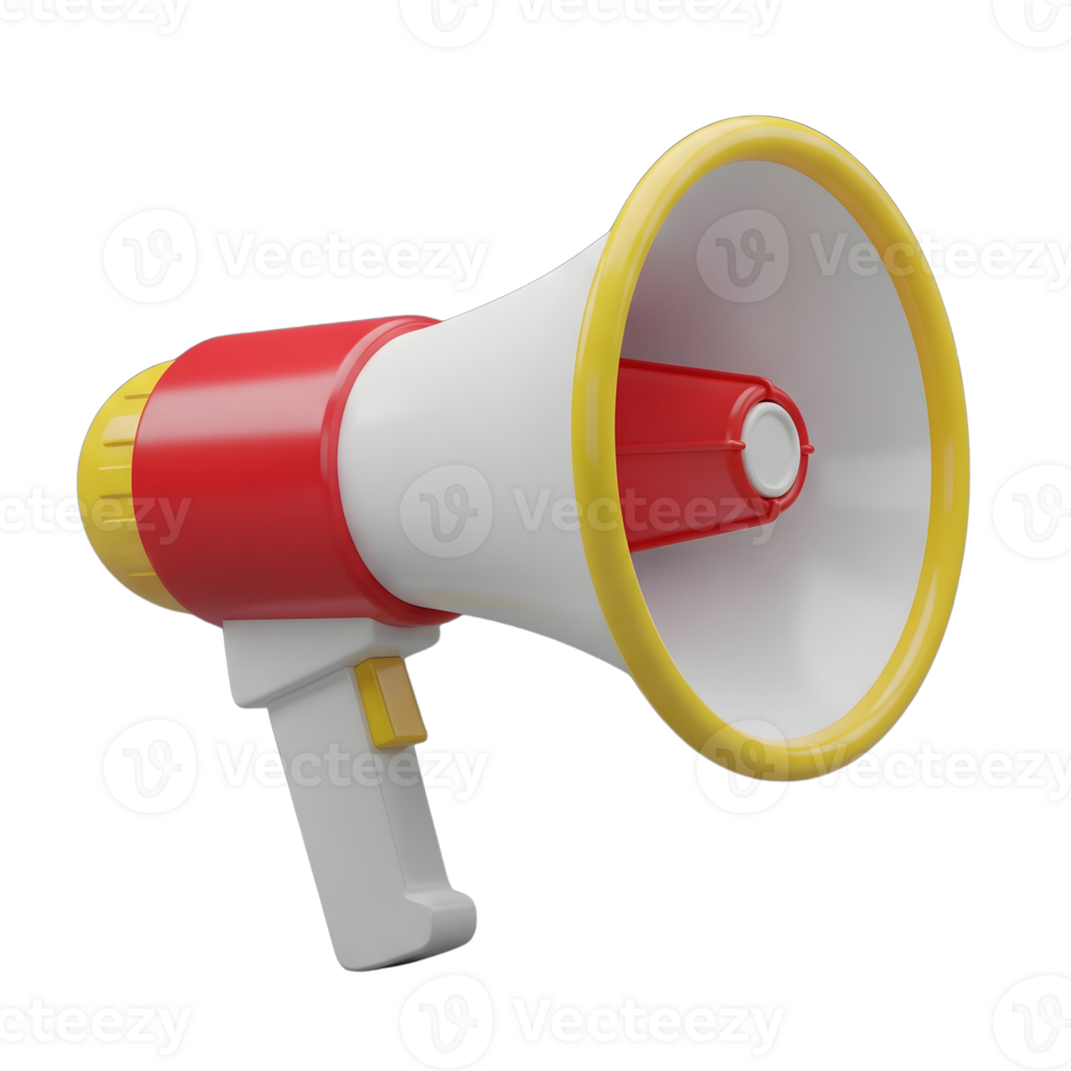 Megaphone minimalist 3D rendering a soft and smooth renderer png
