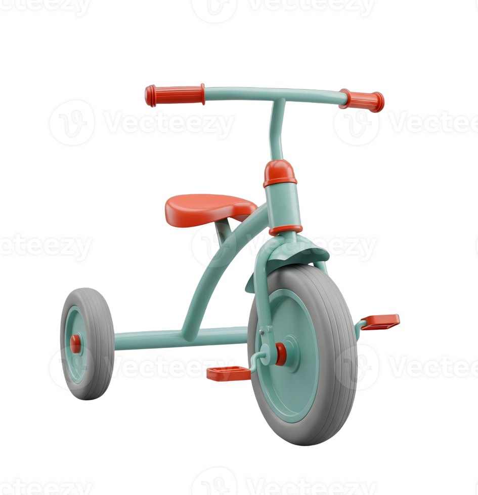 Childrens Tricycle Minimalist 3D Rendering in a Soft And Smooth Renderer png