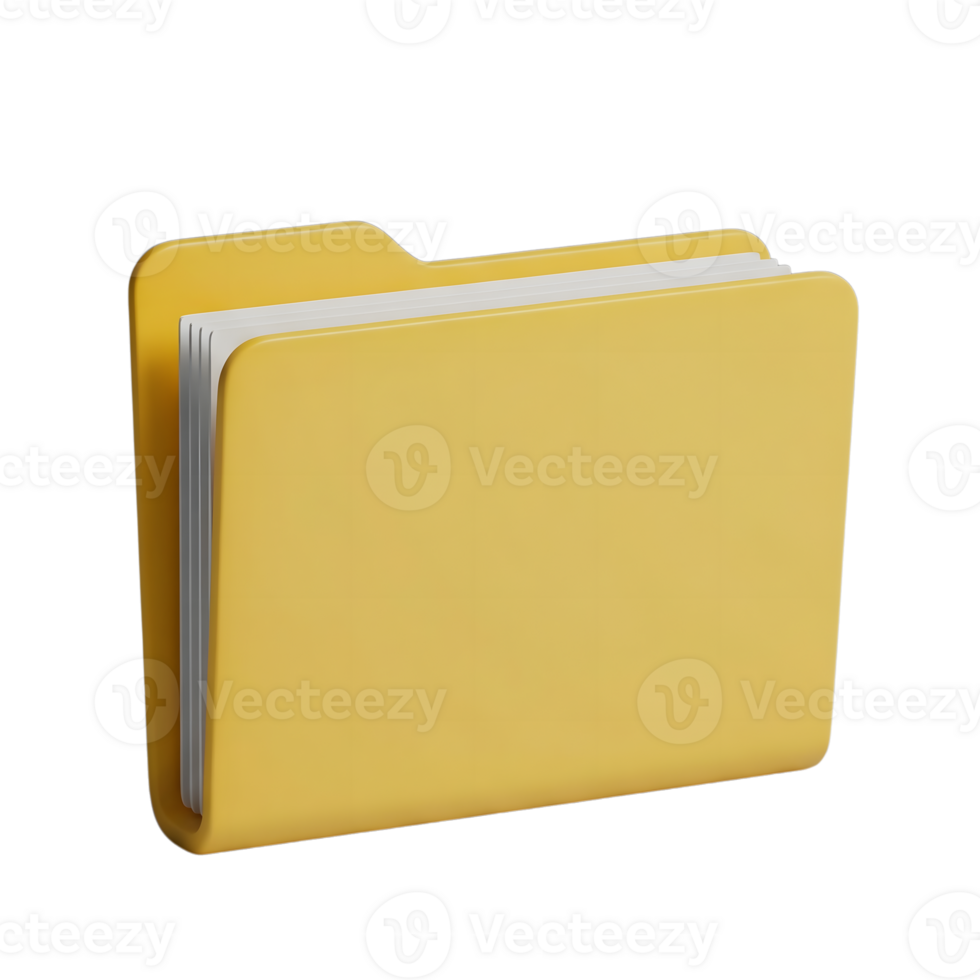 File Folder Icon Minimalist 3D Rendering in a Soft And Smooth Renderer png