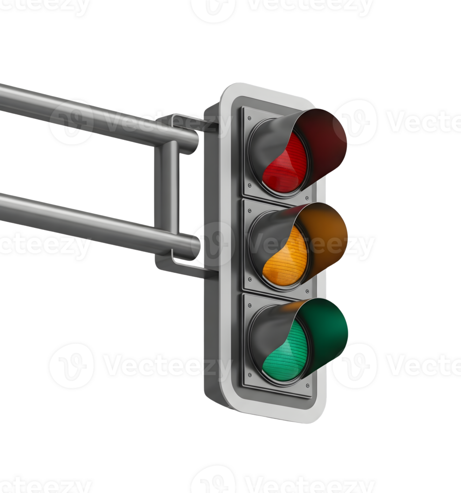 Hanging Traffic Light Minimalist 3D Rendering in a Soft And Smooth Renderer png