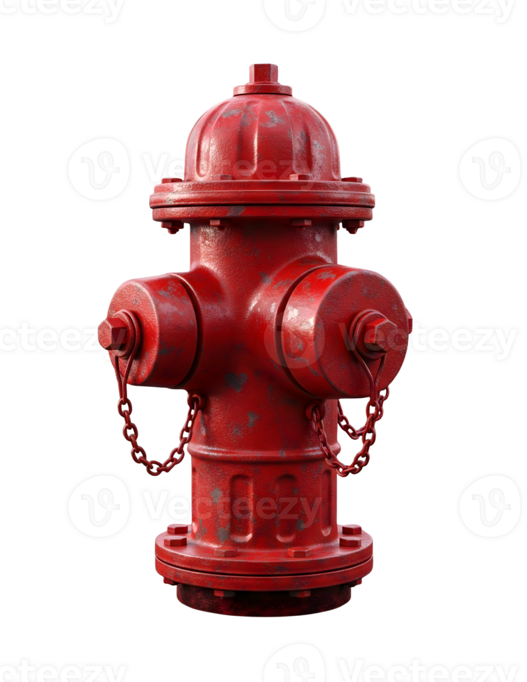 Red Fire Hydrant Minimalist 3D Rendering in Soft And Smooth Renderer png