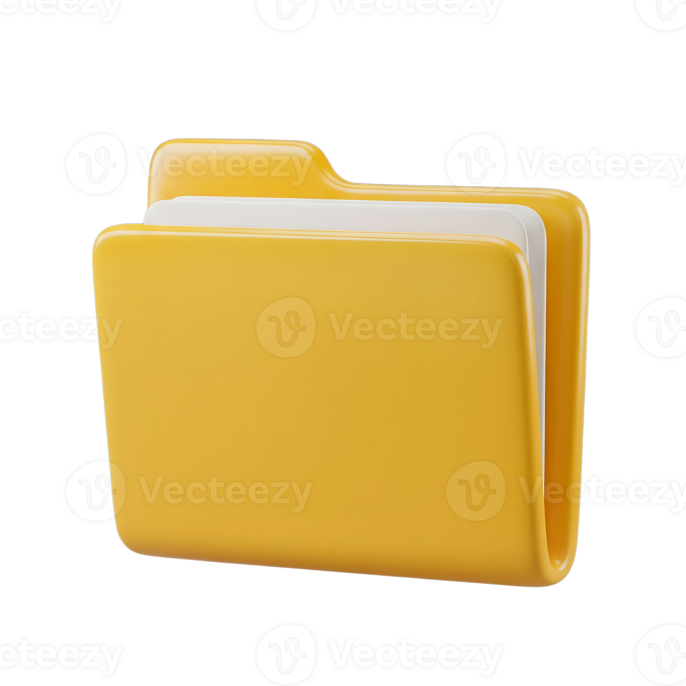 File Folder Icon Minimalist 3D Rendering in Soft Renderer png