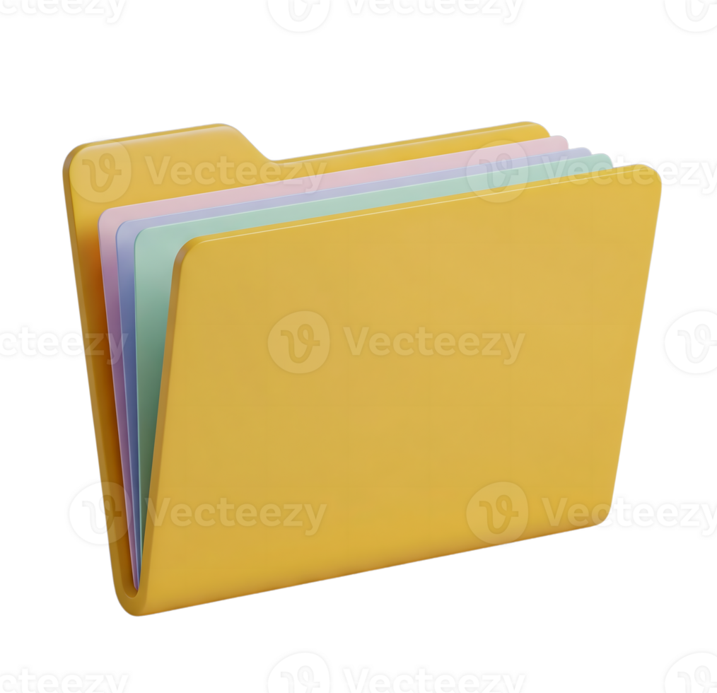 File Folder Icon Minimalist 3D Rendering Smooth Renderer png