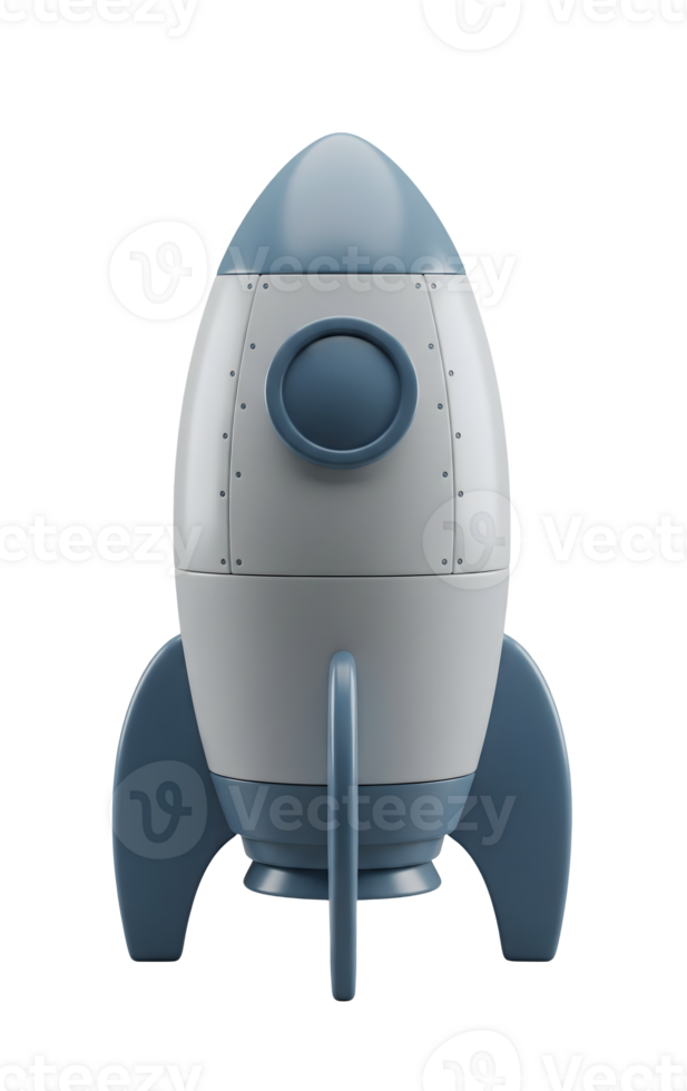 Rocket Ship Minimalist 3D Rendering in a Soft And Smooth Renderer png