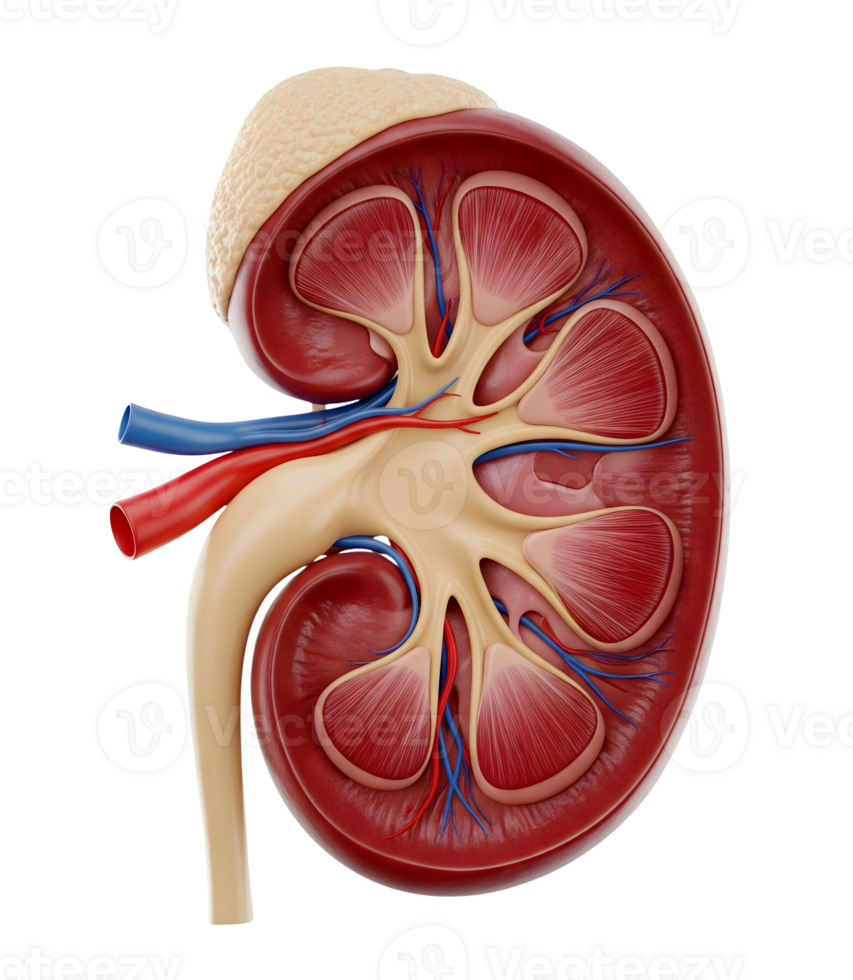 Anatomical Model of a Human Kidney Minimalist 3D Rendering Soft And Smooth Renderer png
