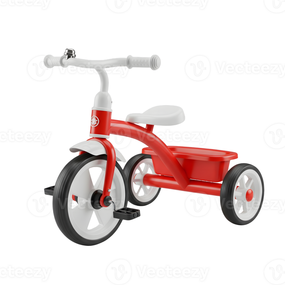 Childrens Tricycle Minimalist 3D Rendering in Soft And Smooth Renderer png