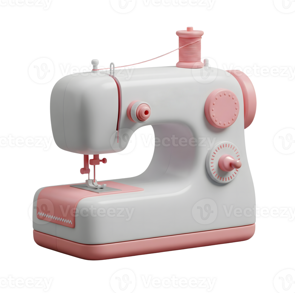 Sewing Machine Minimalist 3D Rendering in a Soft And Smooth Renderer png