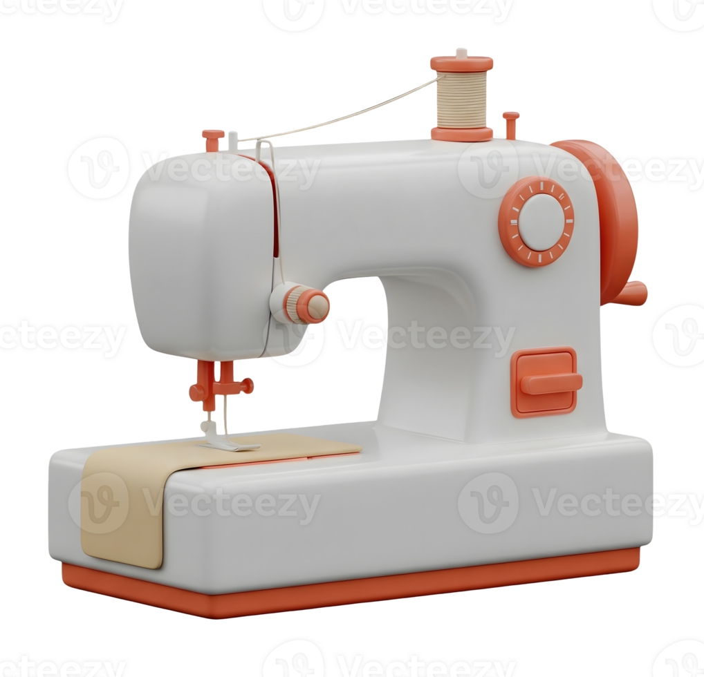 Sewing Machine Minimalist 3D Rendering in Soft And Smooth Renderer png