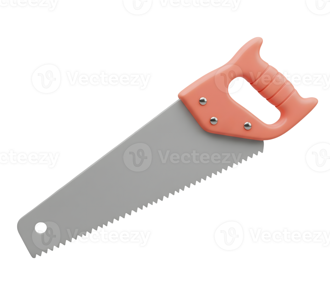 Hand Saw Minimalist 3D Rendering in Soft And Smooth Renderer png