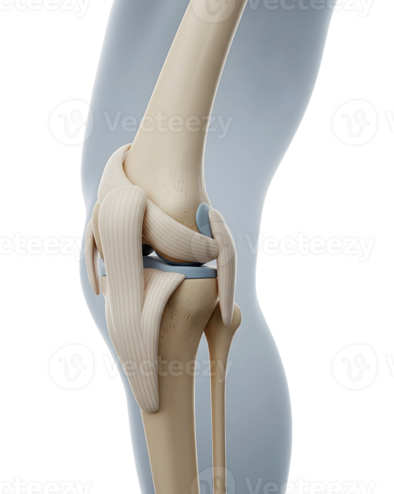 Anatomical Model of the Human Knee Joint Minimalist 3D Rendering in Soft And Smooth Renderer png