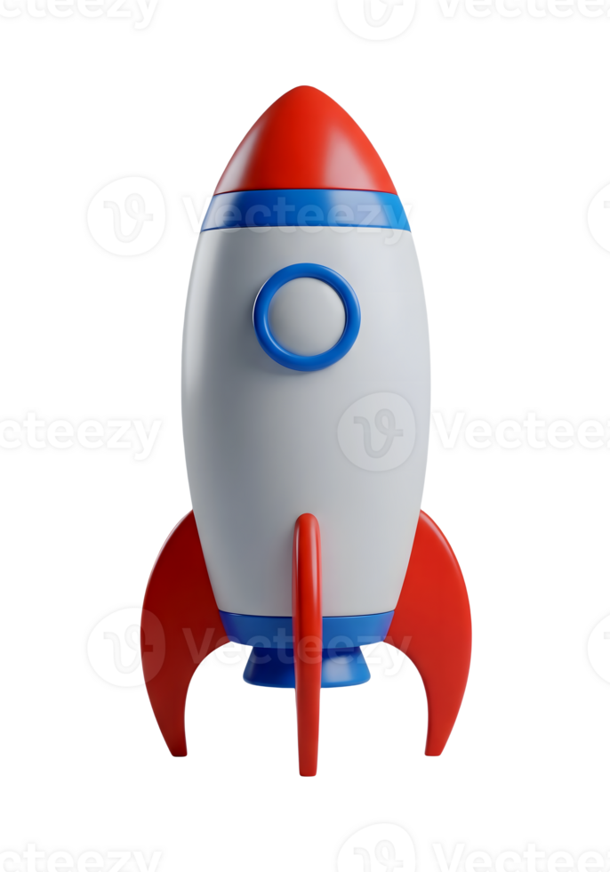 Rocket Ship Minimalist 3D Rendering in a Soft Smooth Renderer png