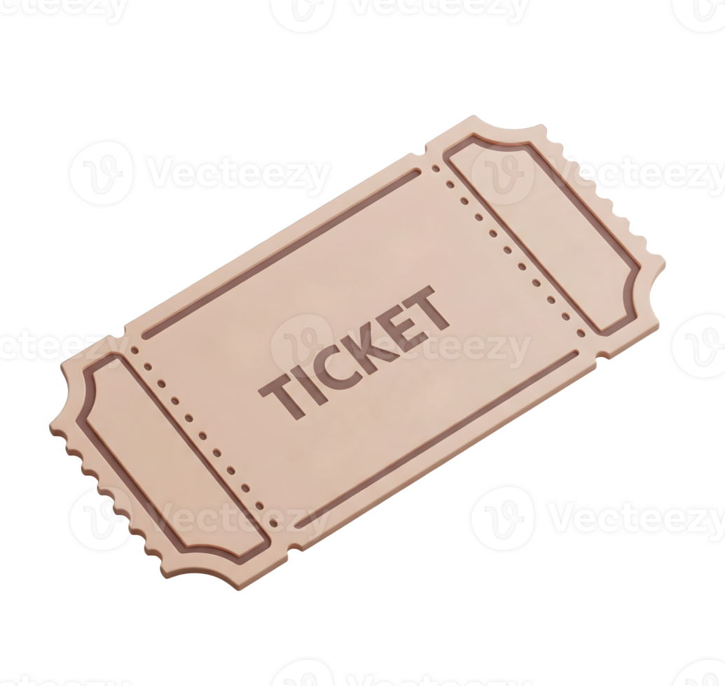 Admission Ticket Minimalist 3D Rendering in a Soft And Smooth Renderer png