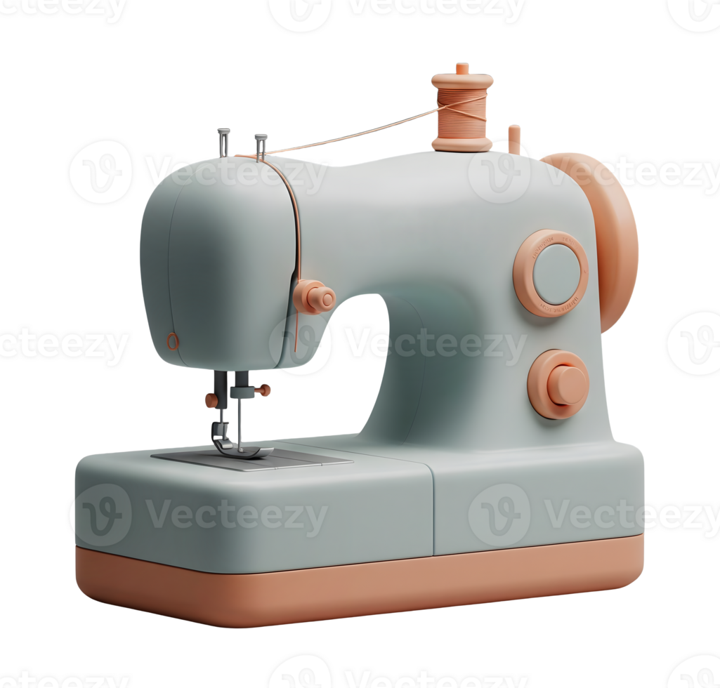 Sewing Machine Minimalist 3D Rendering in Soft Smooth Renderer png