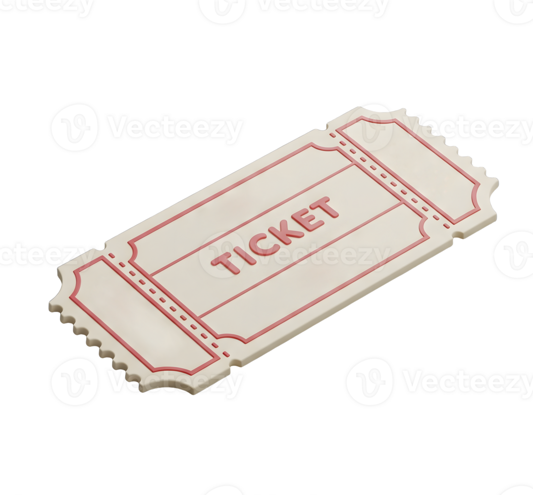 Admission Ticket Minimalist 3D Rendering in a Soft Smooth Renderer png