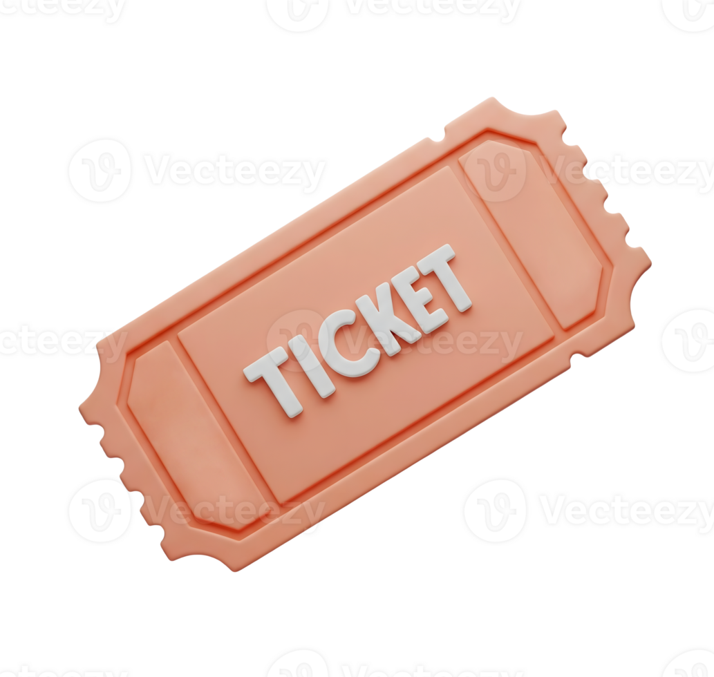Admission Ticket Minimalist 3D Rendering in Smooth Renderer png