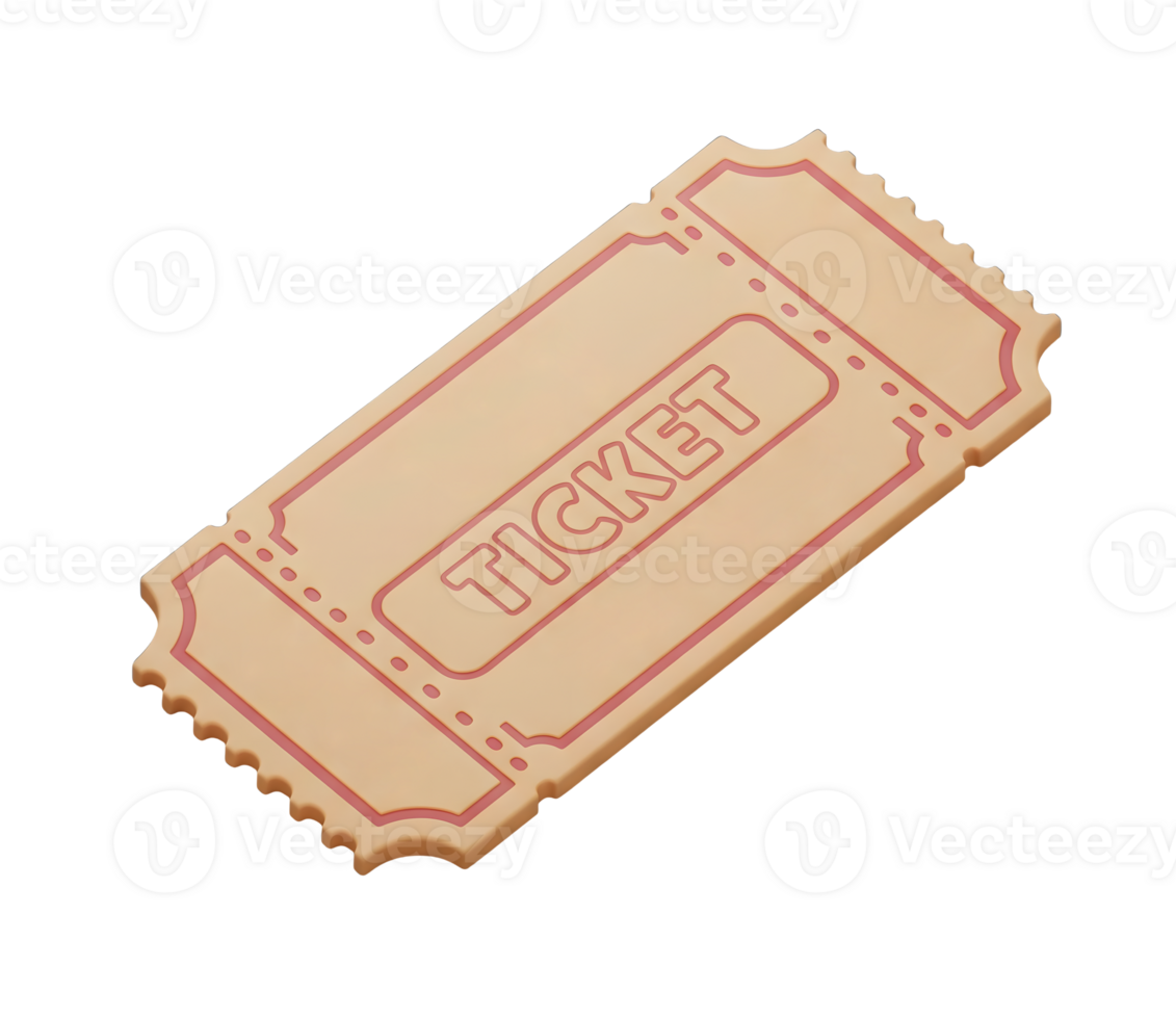 Admission Ticket Minimalist 3D Rendering in Soft And Smooth Renderer png
