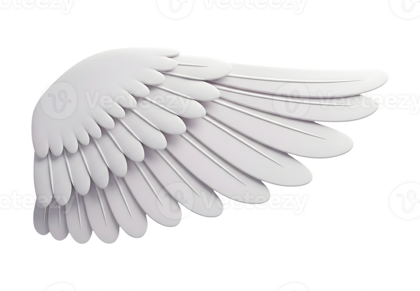 White Angel Wing Minimalist 3D Rendering a Soft And Smooth Renderer png