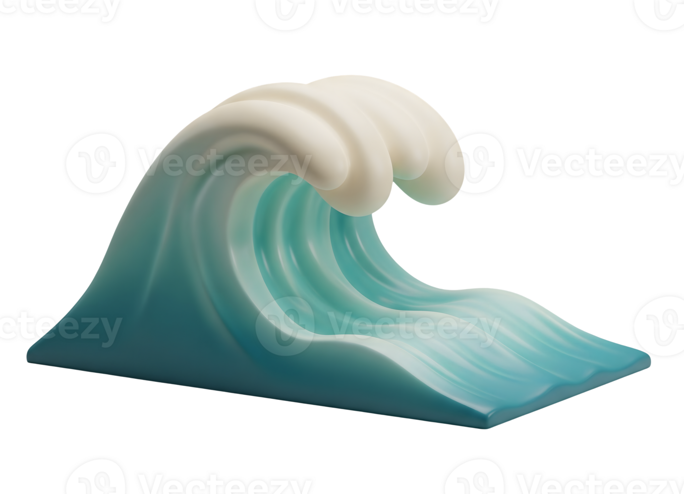 Stylized Ocean Wave Minimalist 3D Rendering Soft And Smooth Renderer png