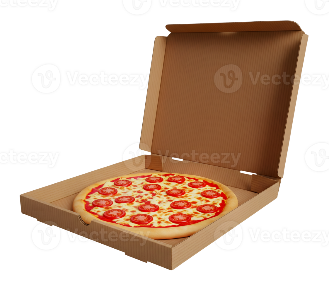 Pizza in a Takeout Box Minimalist 3D Rendering Soft And Smooth Renderer png