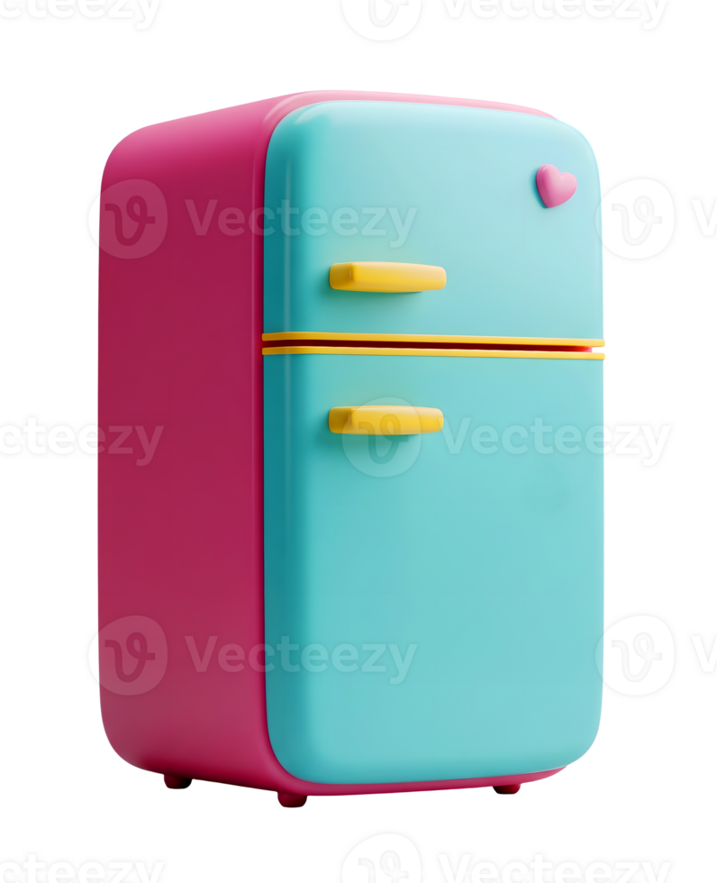 Refrigerator Minimalist 3D Rendering in Soft And Smooth Renderer png