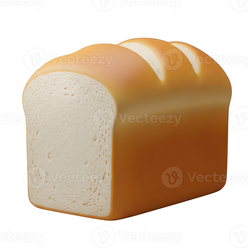 Fresh Bread Minimalist 3D Rendering in a Soft And Smooth Renderer png