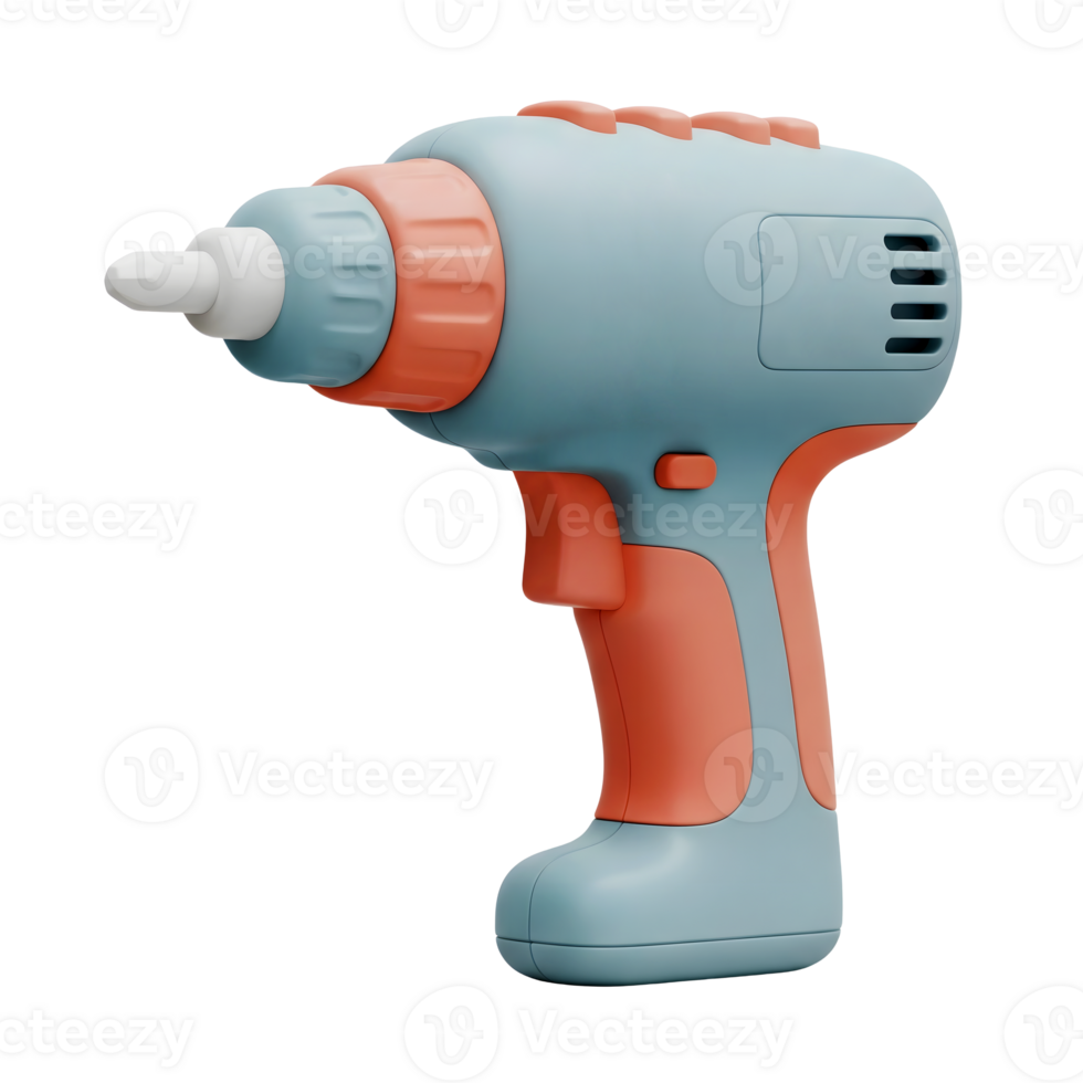 Cordless Power Drill Minimalist 3D Rendering in a Soft And Smooth Renderer png