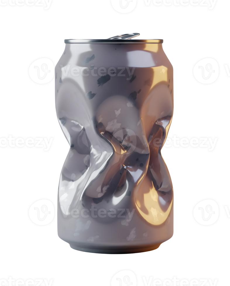 Dented Aluminum Soda Can Minimalist 3D Rendering in a Soft And Smooth Renderer png