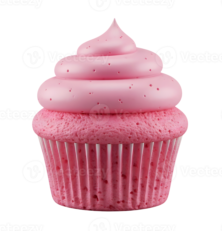 Pink Cupcake Minimalist 3D Rendering in a Soft And Smooth Renderer png