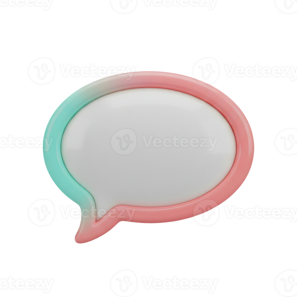 Speech Bubble Minimalist 3D Rendering in Soft And Smooth Renderer png