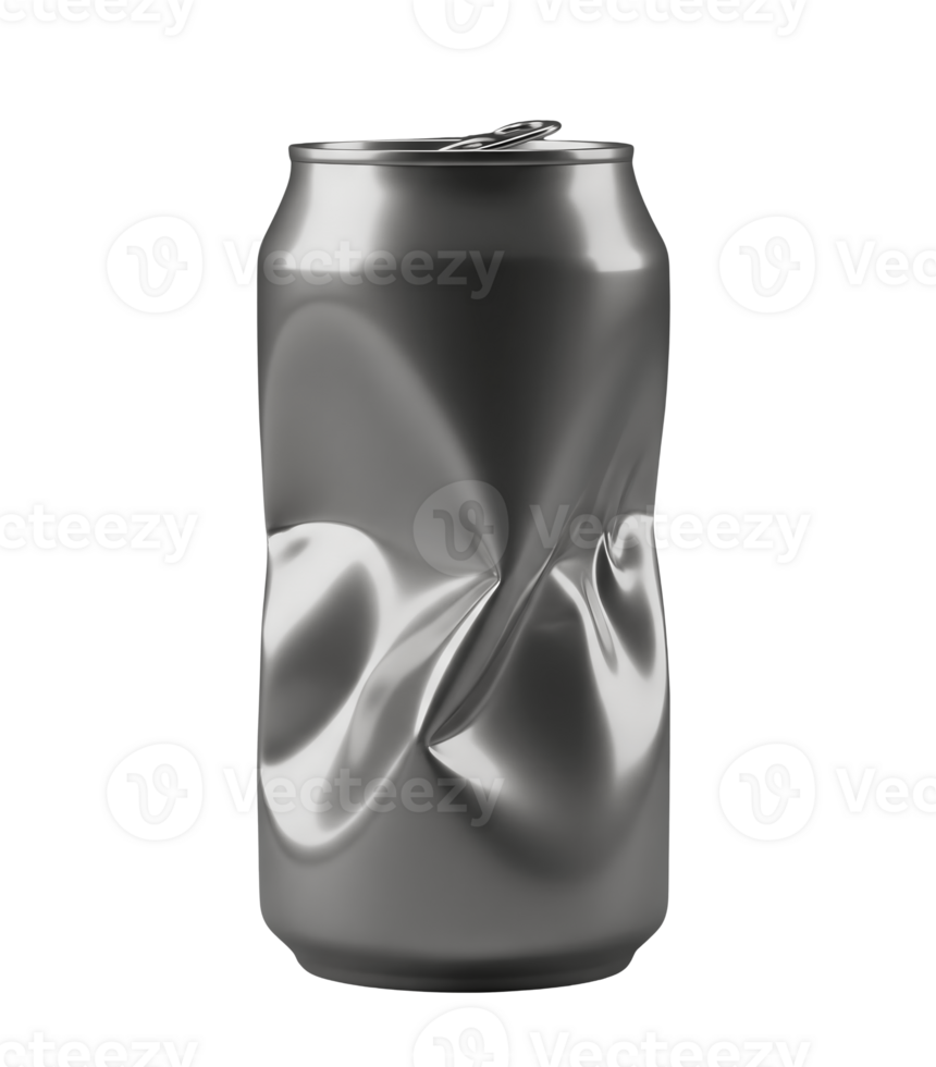 Dented Aluminum Soda Can Minimalist 3D Rendering in Soft And Smooth Renderer png