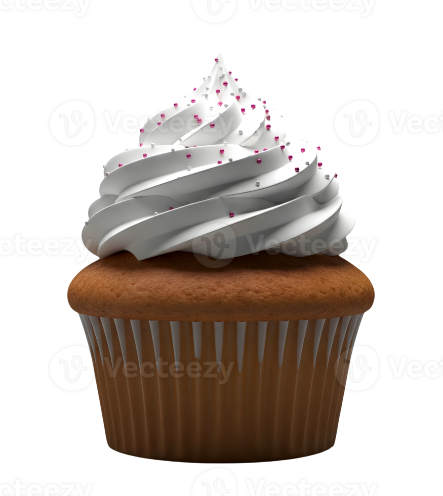 Vanilla Cupcake Minimalist 3D Rendering Soft And Smooth Renderer png