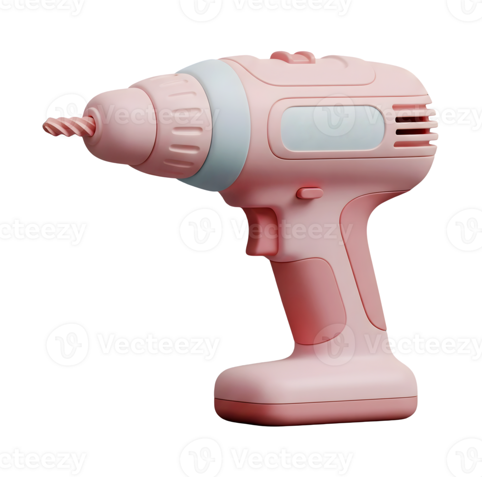 Cordless Power Drill Minimalist 3D Rendering And Smooth Renderer png