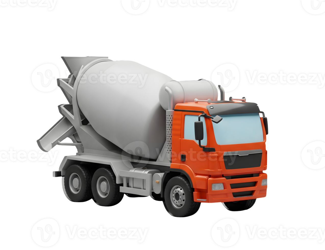 Cement Mixer Truck Minimalist 3D Rendering And Smooth Renderer png