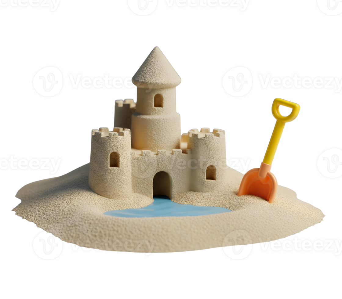 Sandcastle Minimalist 3D Rendering Smooth Renderer png