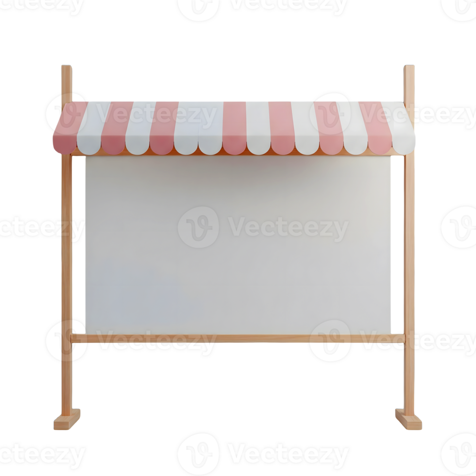 Blank Wooden Framed Board Minimalist 3D Rendering And Smooth Renderer png